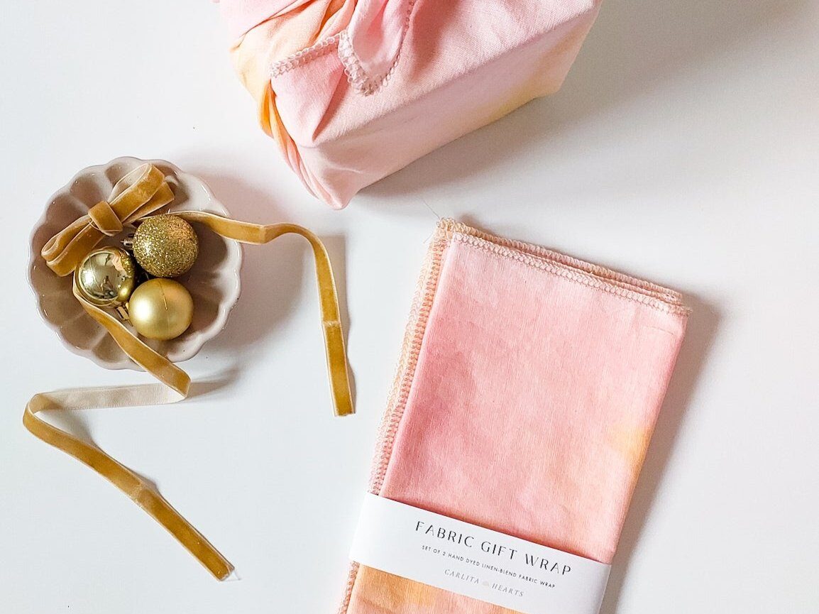 Fabric Gift Wrap, Carlita Hearts via The Local Edit