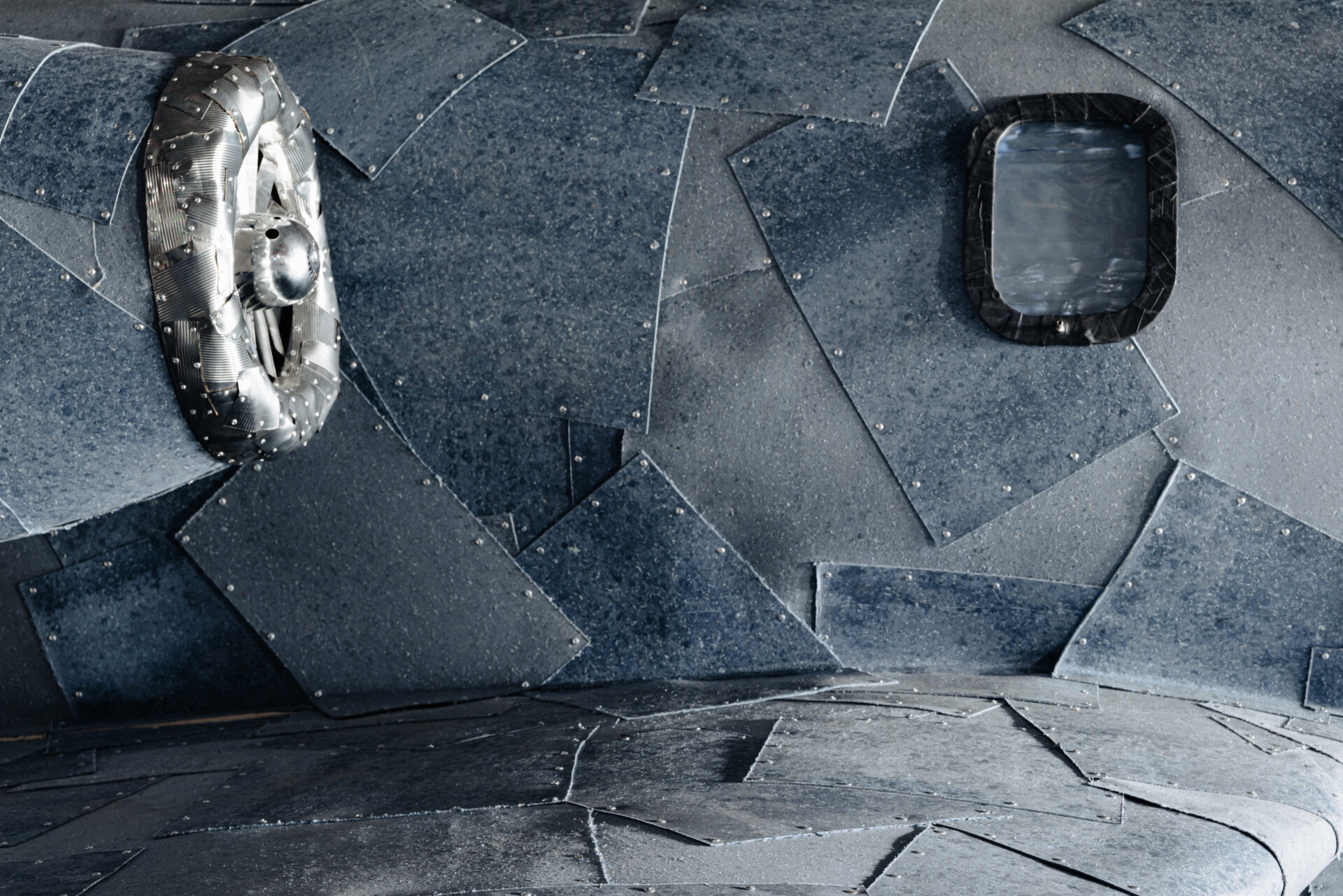 Private jet clad in G-Star RAW recycled denim by Martin Baas