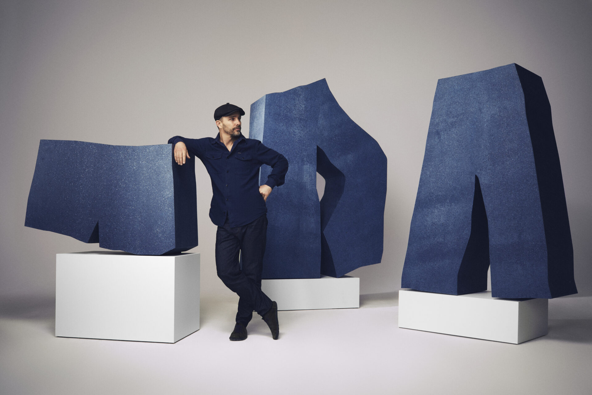 Cabinets made from upcycled G-Star RAW denim by Martin Baas